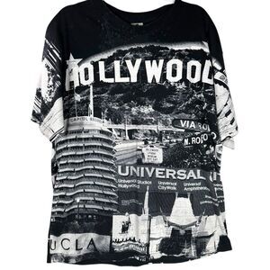 Vintage 90s Hollywood California Universal Studios Graphic Print T-Shirt Size XL